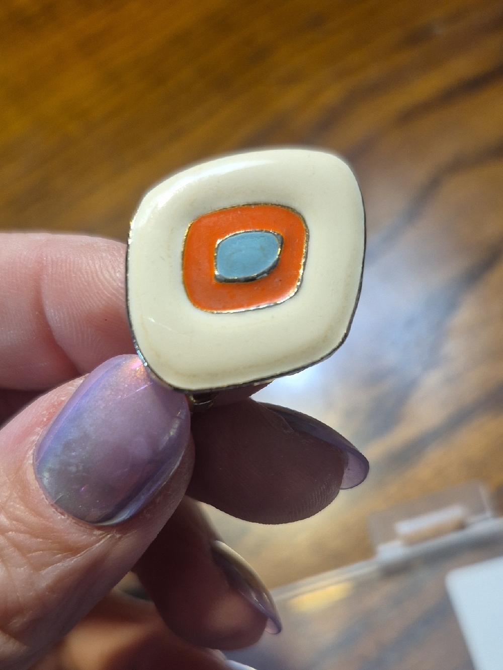 Kenneth Jay Lane KJL Vintage Enamel Clip On Earrings Rare - Picture 6 of 6